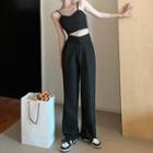 Crop Camisole Top / High Waist Wide Leg Dress Pants