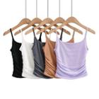 Plain Ruched Crop Camisole Top