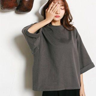 Wide Sleeve Plain T-shirt