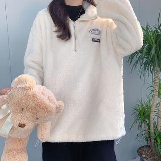 Long-sleeve Applique Fleece Sweatshirt