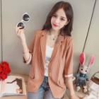 Striped 3/4 Sleeve Blazer