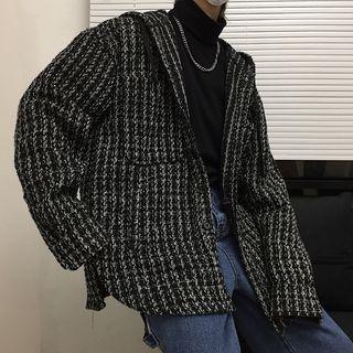 Tweed Hooded Long-sleeve Jacket