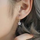 Rhinestone Star Drop 925 Sterling Silver Earring