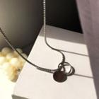Disc & Hoop Pendant Alloy Necklace 1 Pc - Silver - One Size