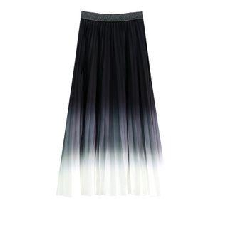 Gradient Midi A-line Skirt