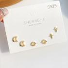 Set Of 6: Stud Earring Set Of 6 - Xyzh - Gold - One Size