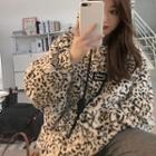 Zebra Pattern Applique Hoodie