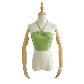 Halter Open-back Crop Camisole Top