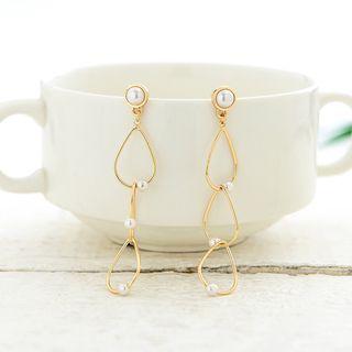 Faux Pearl Alloy Drop Earring 1 Pair - One Size