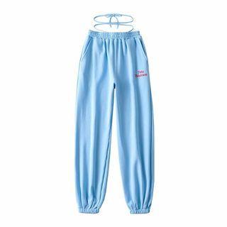 Lettering Tie-waist Sweatpants