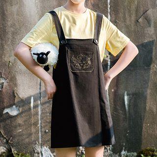 Sheep Embroidered Jumper Dress