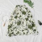 Long-sleeve Printed Chiffon Shirt As Shown In Figure - One Size