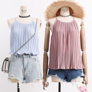 Embossed Sleeveless Chiffon Top
