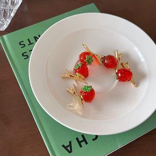 Strawberry Hair Clip 1 Pc - Red - One Size
