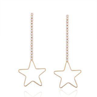 Rhinestone Pentagram Earrings