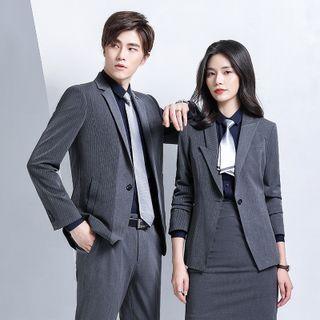 Striped Blazer / Dress Pants / Skirt / Set