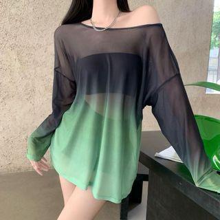 Gradient Loose-fit Sheer Light T-shirt