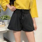 Piped Wide Leg Shorts