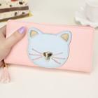 Faux Leather Cat Long Wallet