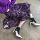 Bloom Print Midi Godet Skirt