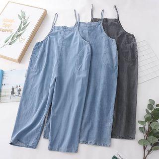 Wide Leg Dungaree Pants