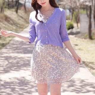 V-neck Lightweight Cropped Cardigan