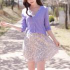 V-neck Lightweight Cropped Cardigan