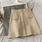 Houndstooth High-waist Mini Skirt