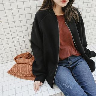 Raglan-sleeve Loose-fit Bomber Jacket