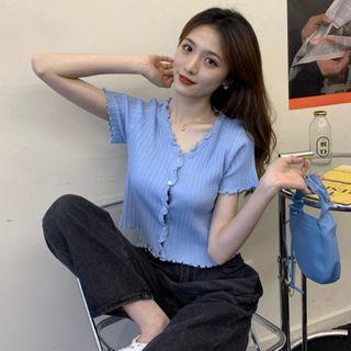 Button-up Ruffle Top