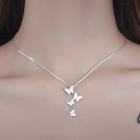 Butterfly Necklace Necklace - Silver - One Size