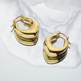 Polished U Shape Sterling Silver Earring