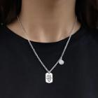 Tag Pendant Alloy Necklace Silver - One Size