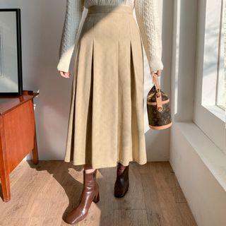 Houndstooth Maxi Pleat Skirt