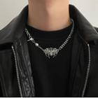 Spider Rhinestone Pendant Stainless Steel Necklace