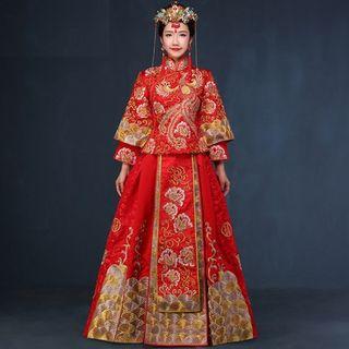 Embroidered 2-piece Wedding Cheongsam