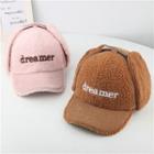 Embroidered Lettering Fleece-lined Baseball Cap