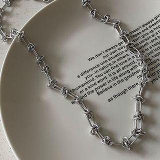 Chained Alloy Choker Silver - One Size