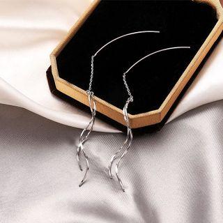 925 Sterling Silver Swril Fringed Earring