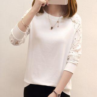 Lace Sleeve Sweatshirt