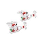 Fashionable Personality Red Santa Shirt Cufflinks Silver - One Size