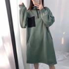 Mock-neck Half-zip Sweatshirt Dress