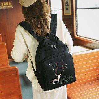 Deer Print Nylon Backpack