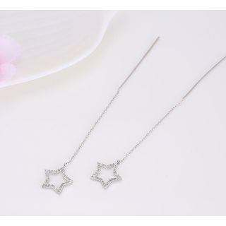 925 Sterling Silver Star Threader Earring Silver - One Size