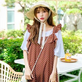 Drop-shoulder Bell-sleeve T-shirt