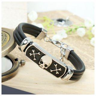 Skull Metal Alloy Silicone Bracelet