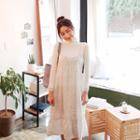 Polka-dot Ruffle-hem Pinafore Dress