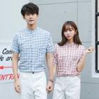 Couple Matching Gingham Short-sleeve Shirt