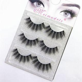 False Eyelashes 3 Pairs - One Size