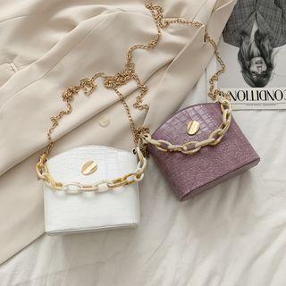 Chain Crocodile Grain Bucket Bag